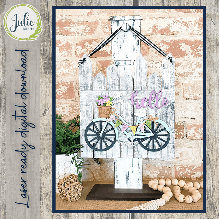 Julie Did It Studios Hello Spring Bicycle - March 2022 Design Subscription