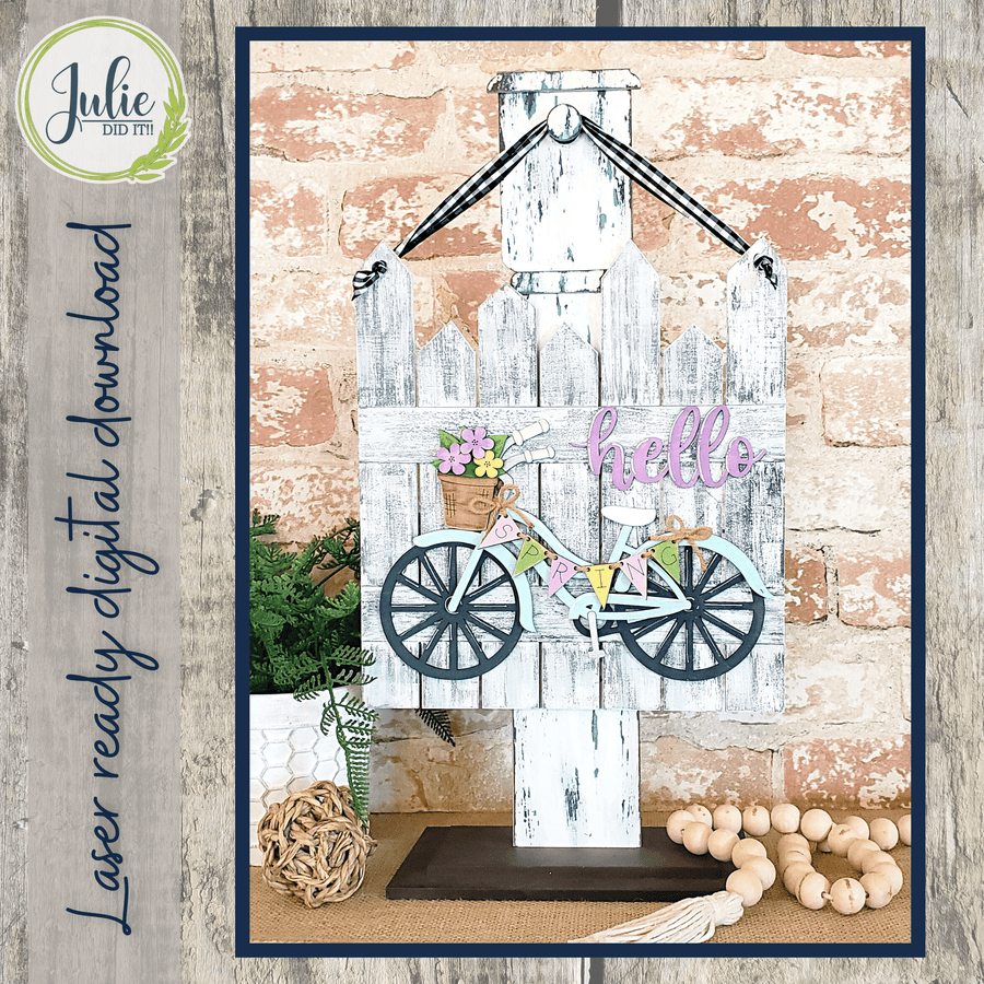 Julie Did It Studios Hello Spring Bicycle - March 2022 Design Subscription