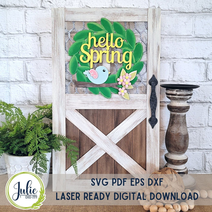 Julie Did It Studios Hello Spring Wreath