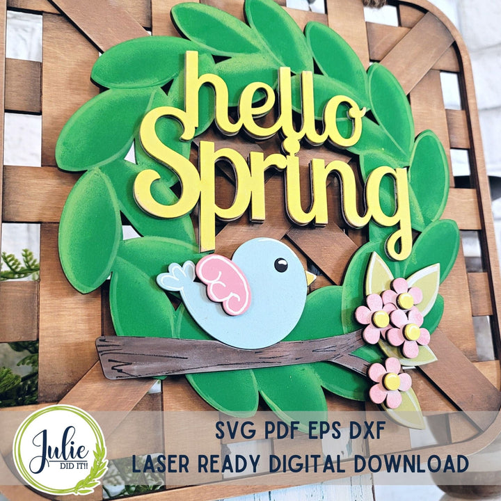 Julie Did It Studios Hello Spring Wreath