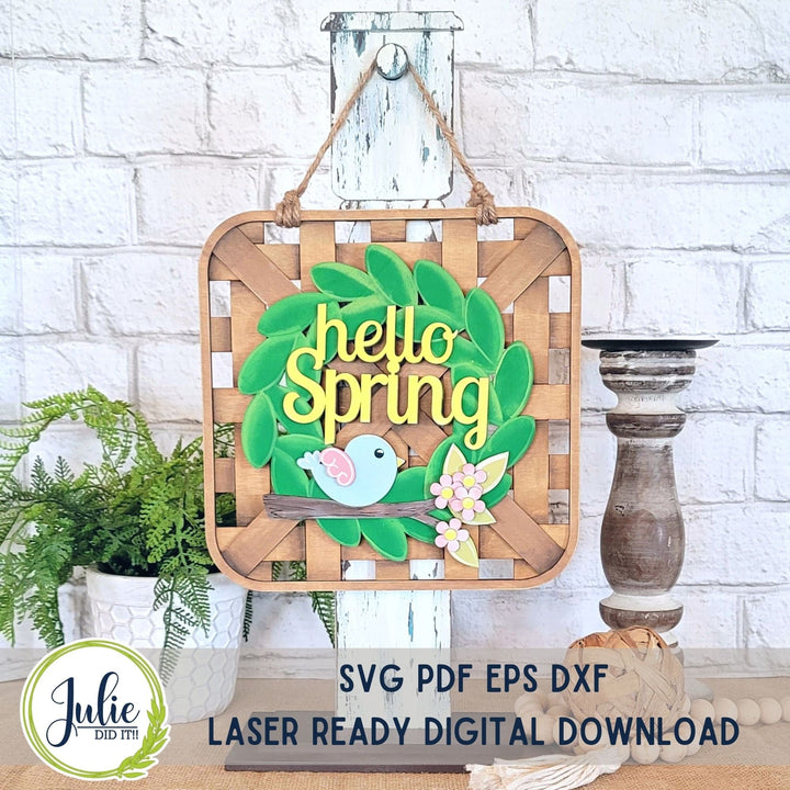 Julie Did It Studios Hello Spring Wreath