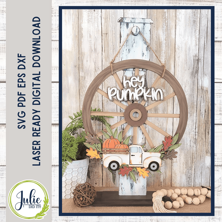 Julie Did It Studios Hey Pumpkin Overlay for the Interchangeable Wagon Wheel