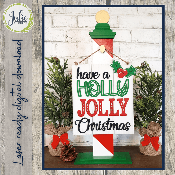 Julie Did It Studios Holly Jolly Christmas Sign - June 2022 Design Subscription