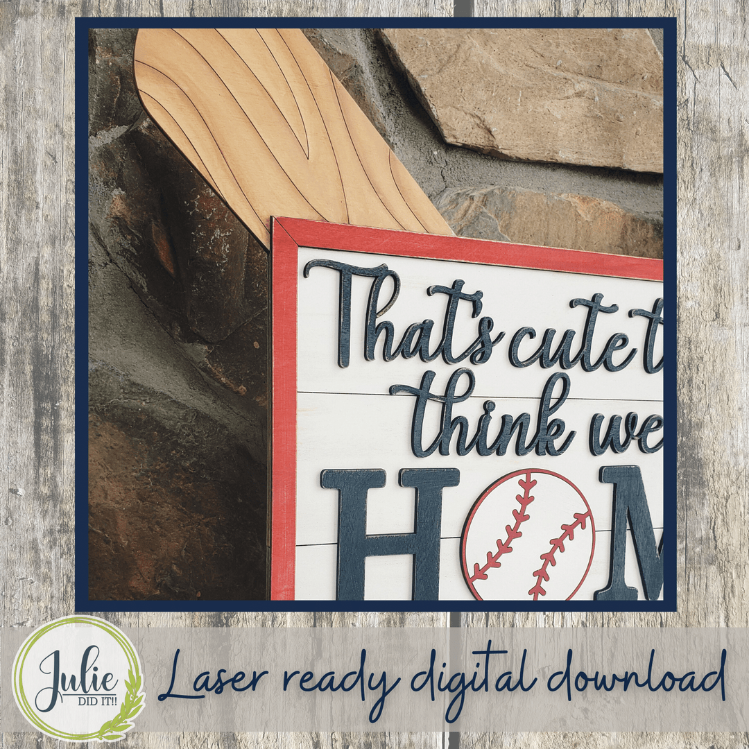 Julie Did It Studios Home Plate Baseball Door Hanger