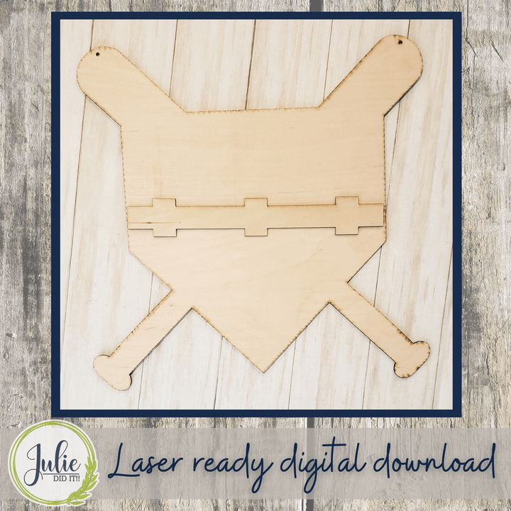 Julie Did It Studios Home Plate Baseball Door Hanger
