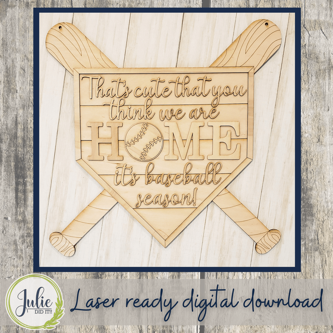 Julie Did It Studios Home Plate Baseball Door Hanger