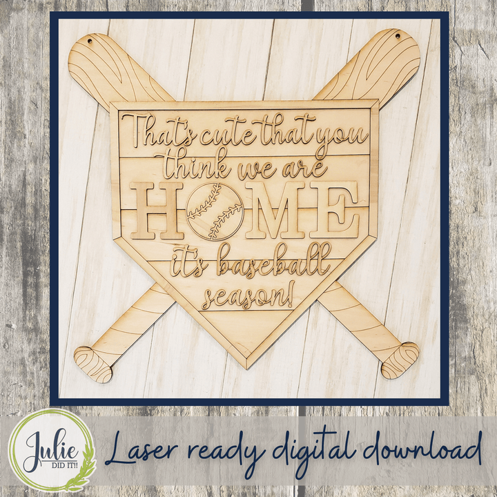 Julie Did It Studios Home Plate Baseball Door Hanger
