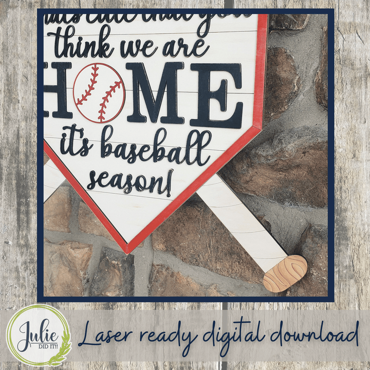 Julie Did It Studios Home Plate Baseball Door Hanger