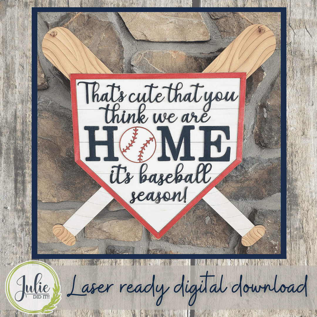 Julie Did It Studios Home Plate Baseball Door Hanger
