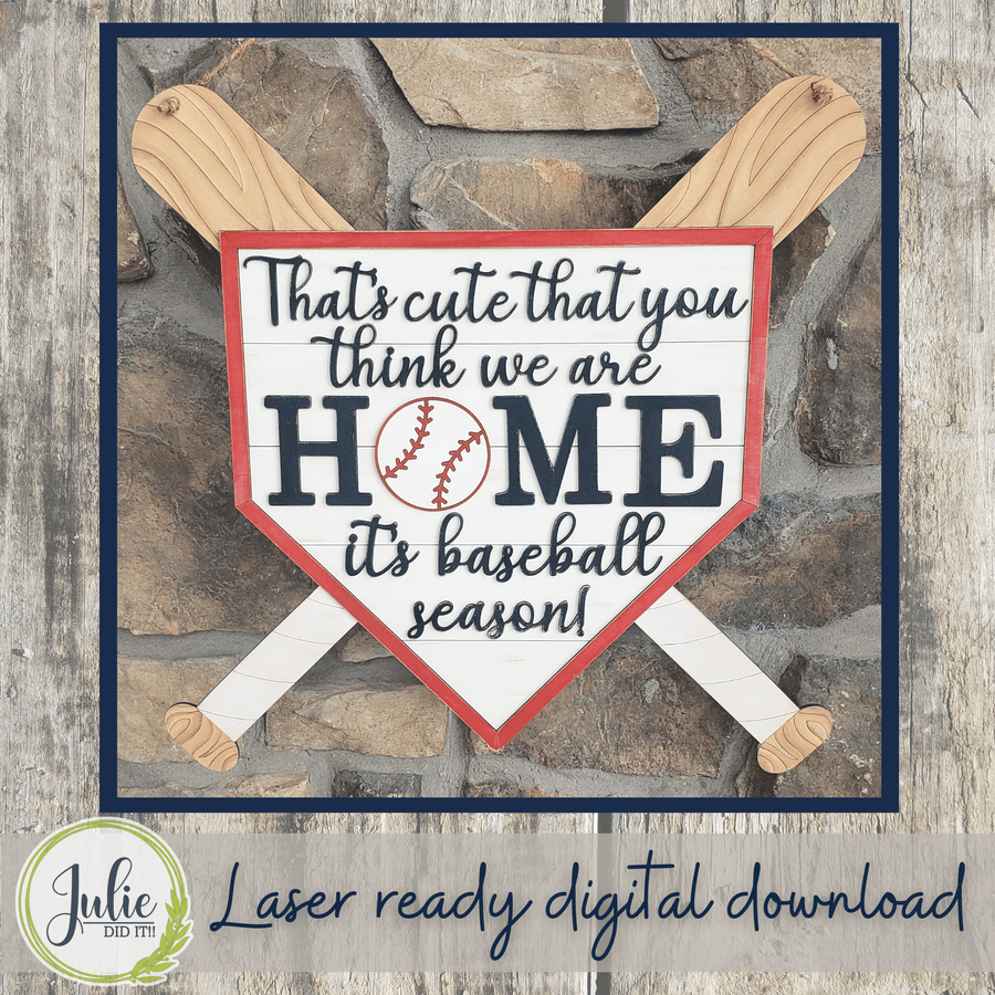 Julie Did It Studios Home Plate Baseball Door Hanger