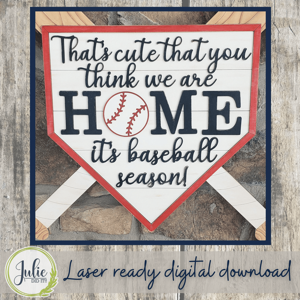 Julie Did It Studios Home Plate Baseball Door Hanger