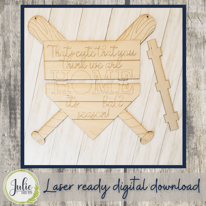 Julie Did It Studios Home Plate Baseball Door Hanger