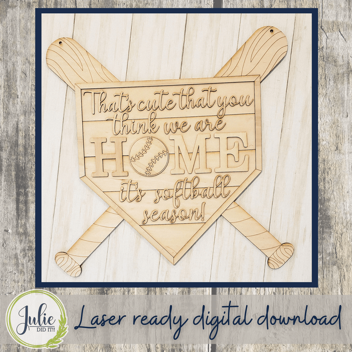 Julie Did It Studios Home Plate Baseball Door Hanger