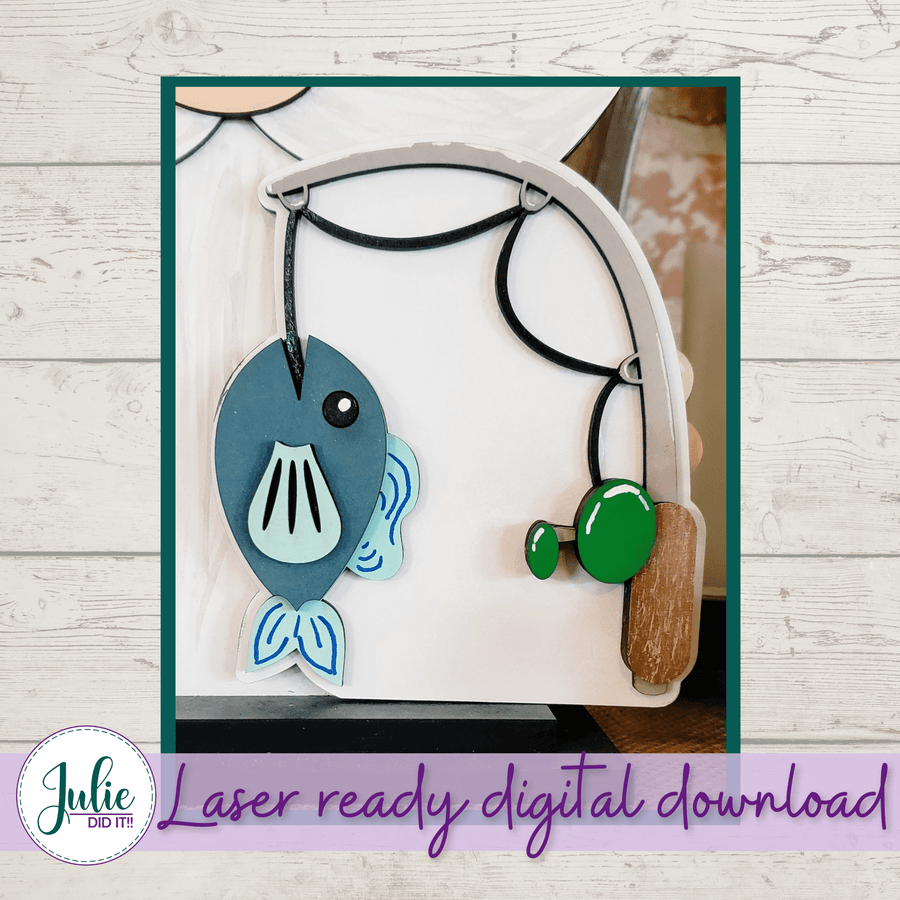 Julie Did It Studios Interchangeable Gnome Fishing Interchangeable Gnome Add-On Accessory