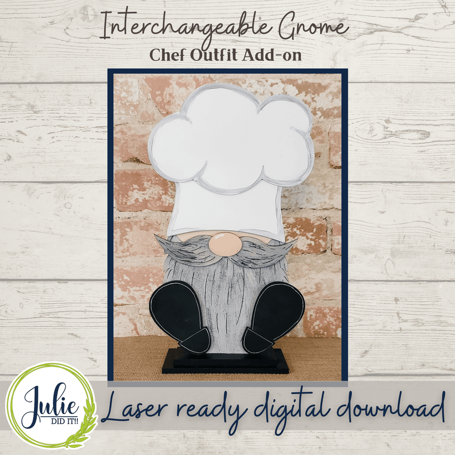 Julie Did It Studios Interchangeable Gnome Gnome Chef Interchangeable Add-On Outfit
