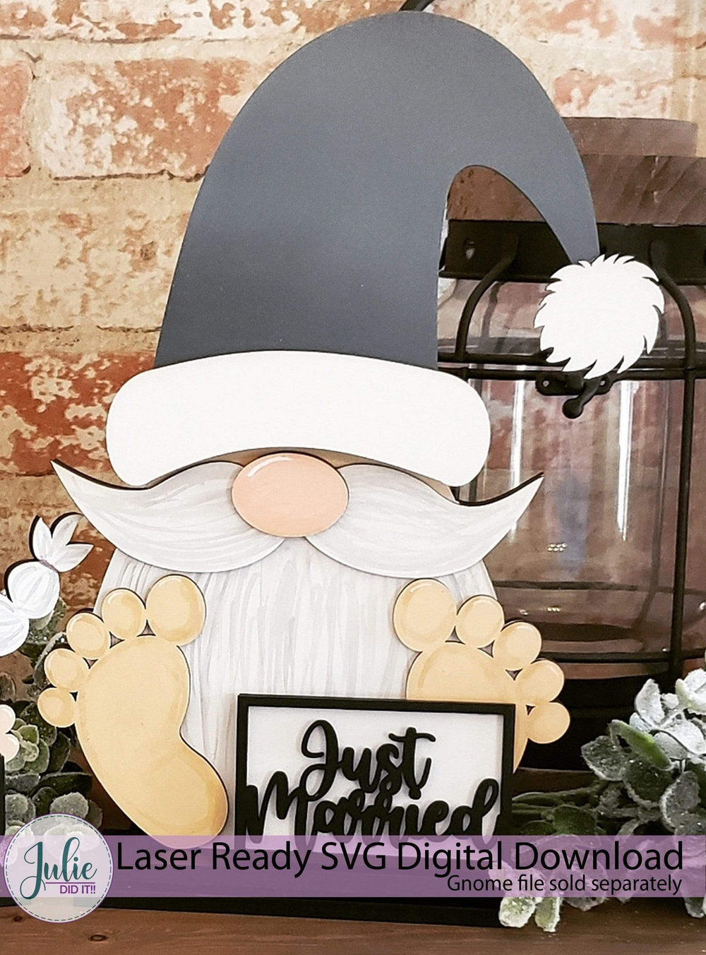 Julie Did It Studios Interchangeable Gnome Just Married Interchangeable Gnome Add-On Accessory