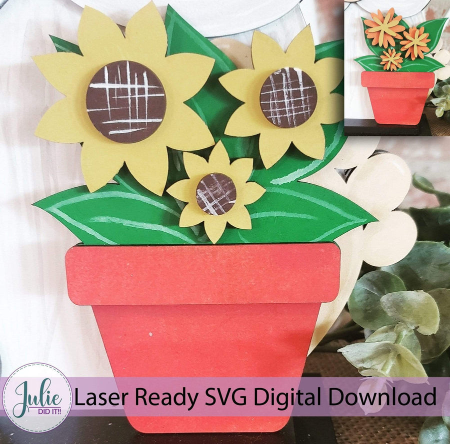 Julie Did It Studios Interchangeable Gnome Potted Flowers Interchangeable Gnome Add-On Accessory