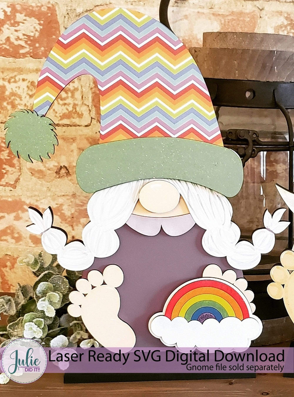 Julie Did It Studios Interchangeable Gnome Rainbow Interchangeable Gnome Add-On Accessory
