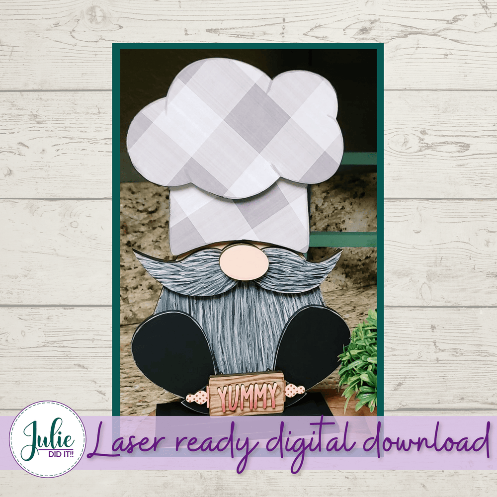 Julie Did It Studios Interchangeable Gnome Rolling Pin Interchangeable Chef Gnome Add-On Accessory