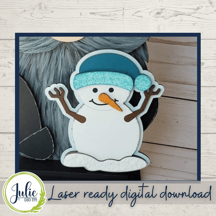 Julie Did It Studios Interchangeable Gnome Snowman Interchangeable Gnome Add-On Accessory