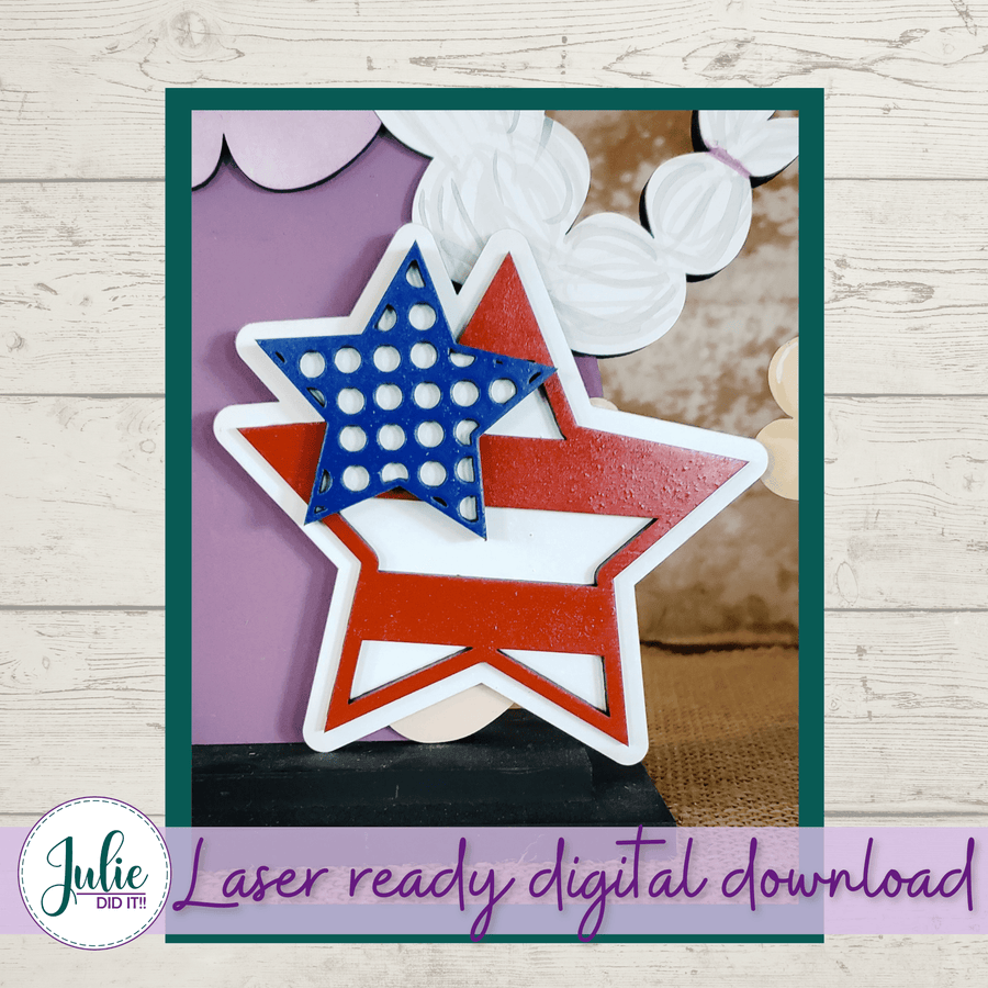Julie Did It Studios Interchangeable Gnome Stars and Stripes Interchangeable Gnome Add-On Accessory