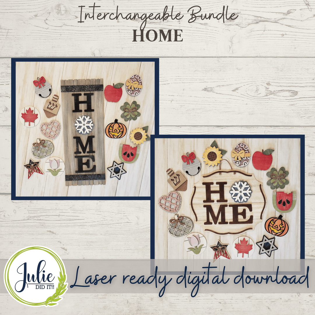 Julie Did It Studios Interchangeable Home Sign - November 2021 SVG Subscription