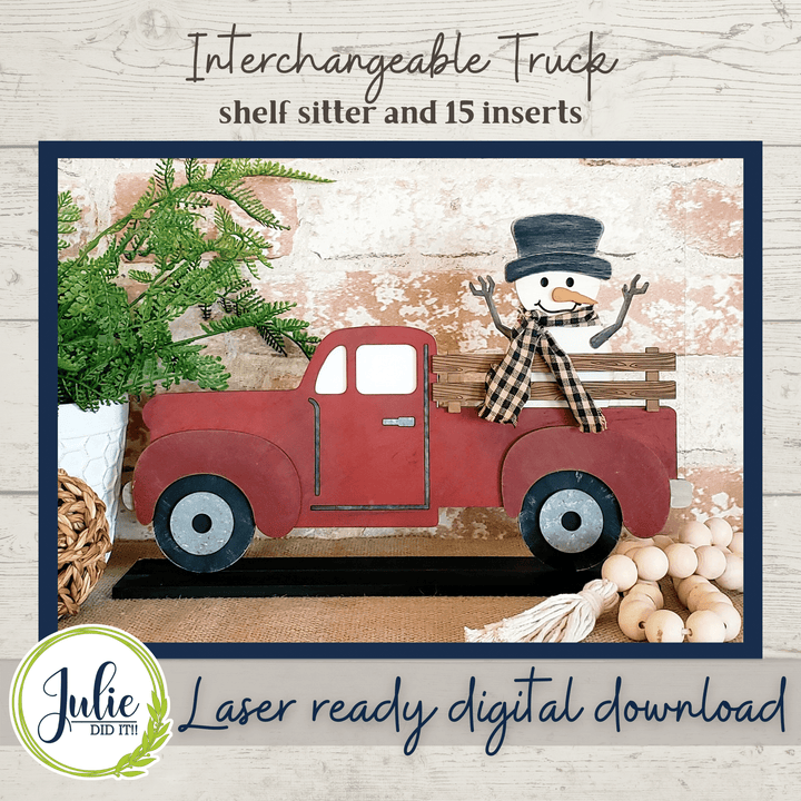Julie Did It Studios Interchangeable Rustic Truck Shelf Sitter