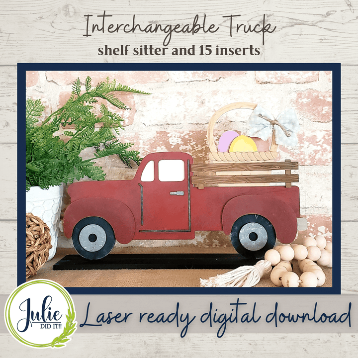 Julie Did It Studios Interchangeable Rustic Truck Shelf Sitter
