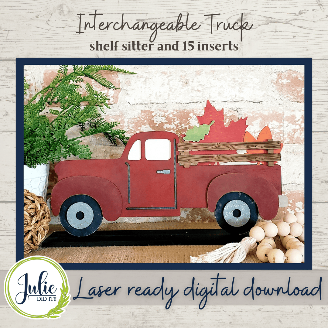 Julie Did It Studios Interchangeable Rustic Truck Shelf Sitter