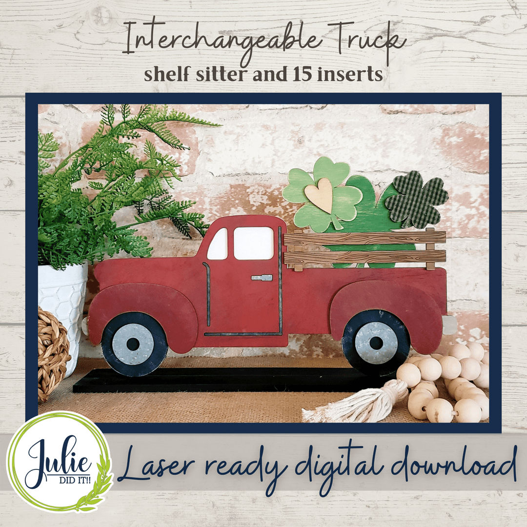 Julie Did It Studios Interchangeable Rustic Truck Shelf Sitter