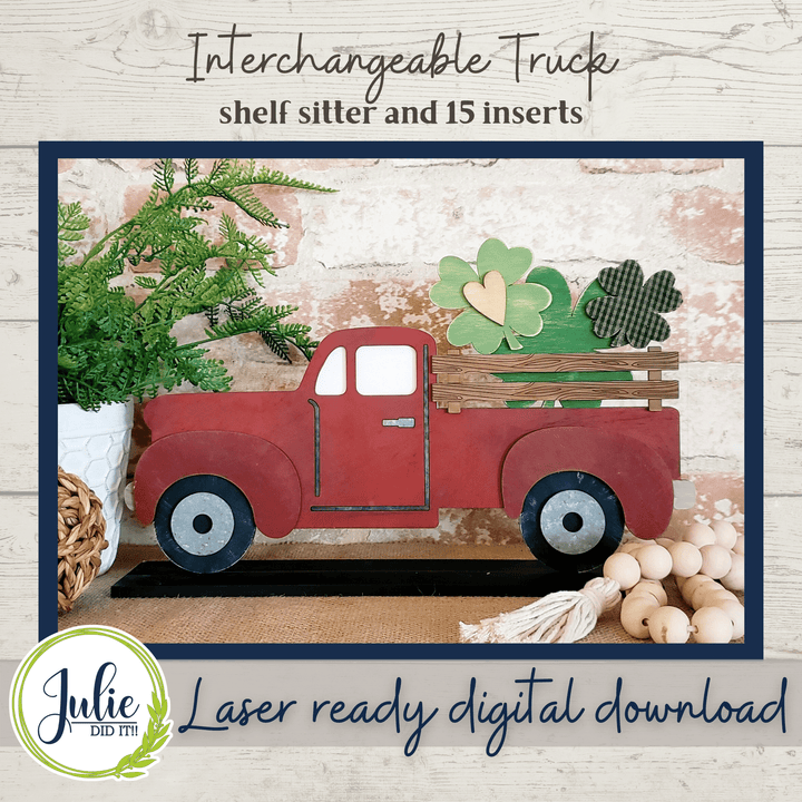 Julie Did It Studios Interchangeable Rustic Truck Shelf Sitter