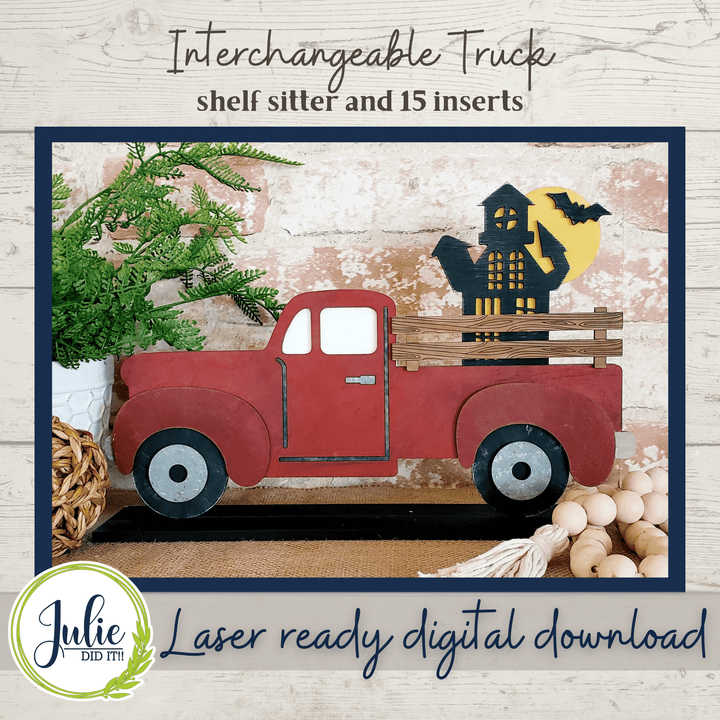 Julie Did It Studios Interchangeable Rustic Truck Shelf Sitter