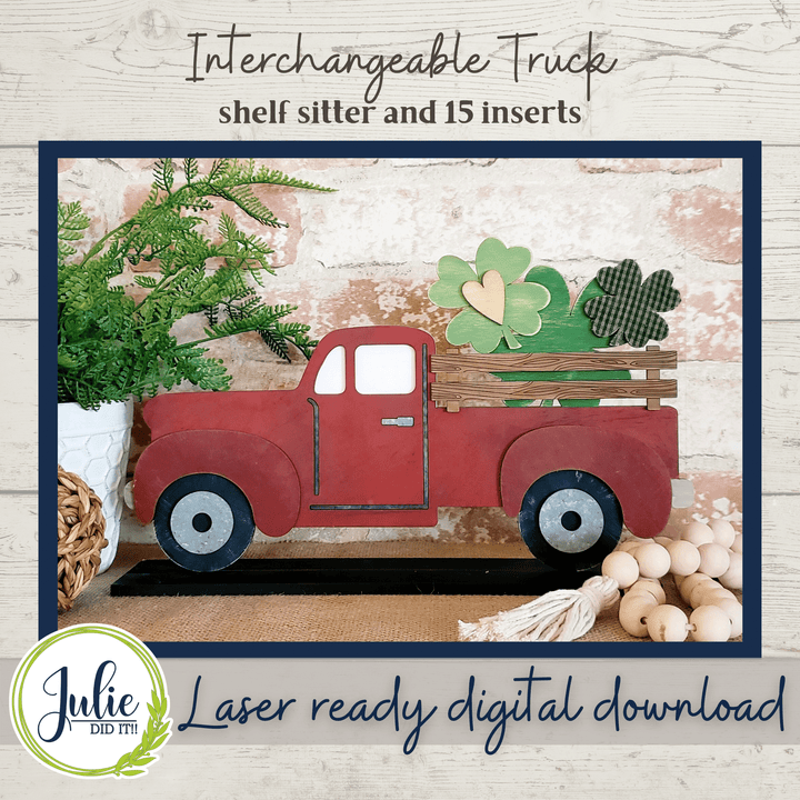 Julie Did It Studios Interchangeable Rustic Truck Shelf Sitter - January 2022 SVG Subscription