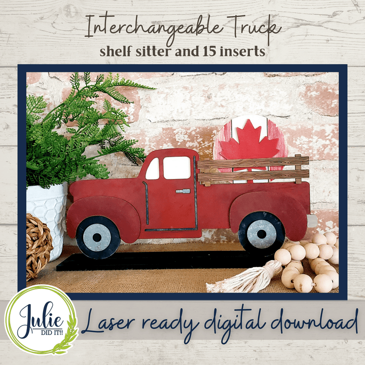 Julie Did It Studios Interchangeable Rustic Truck Shelf Sitter - January 2022 SVG Subscription