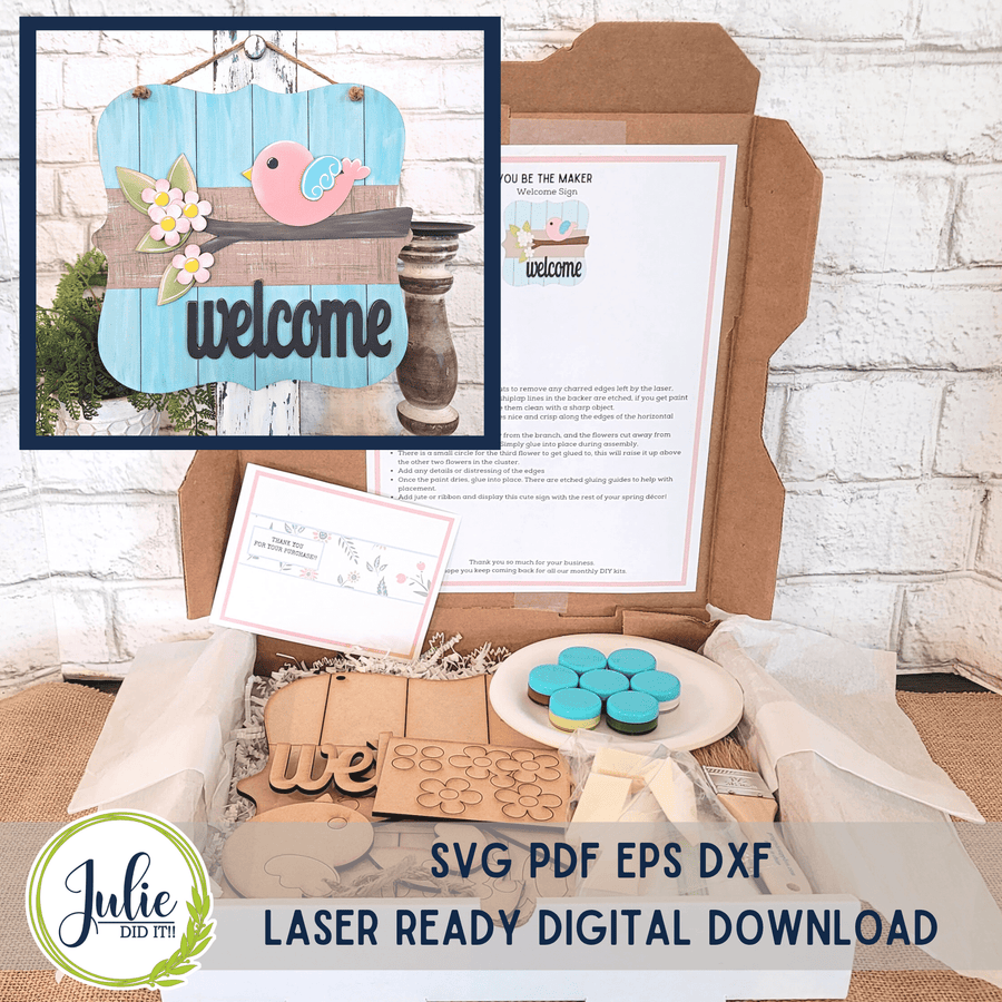 Julie Did It Studios January 2023 - Welcome Sign - Exclusive DIY Kit