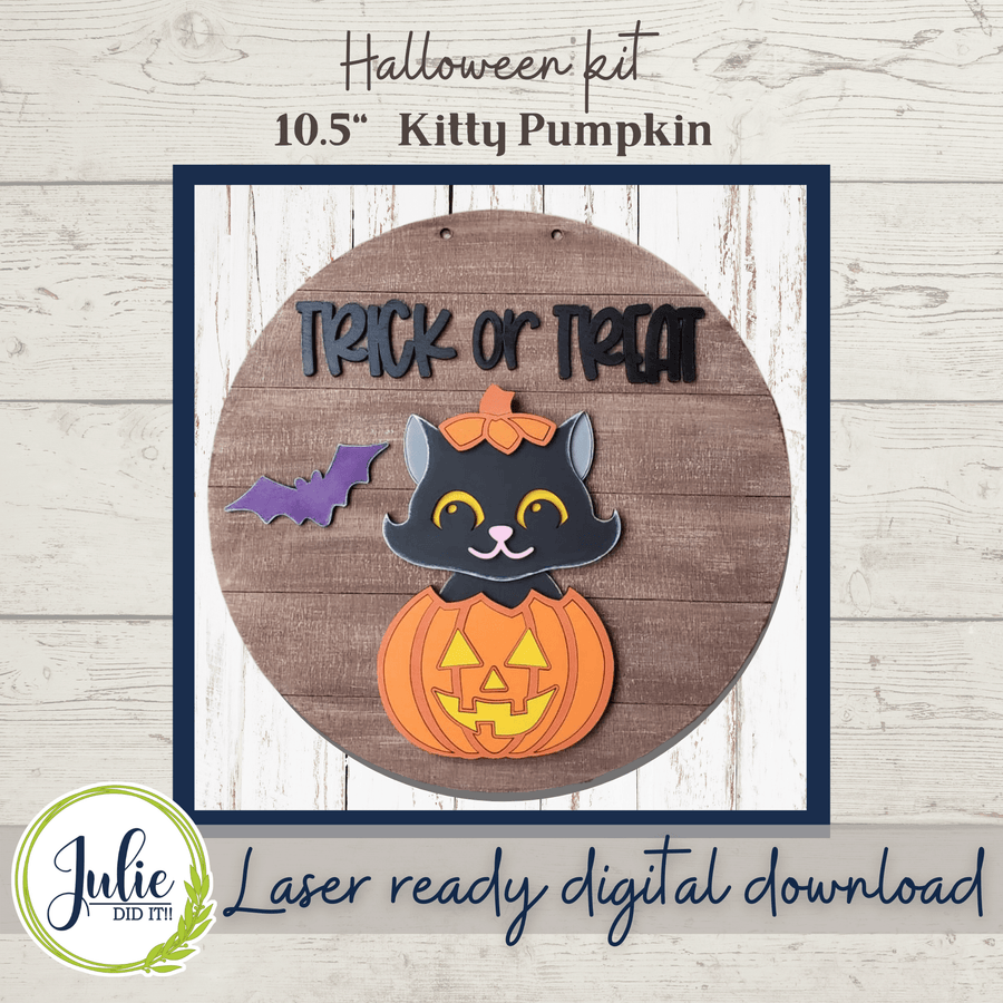 Julie Did It Studios Kitty Pumpkin Sign