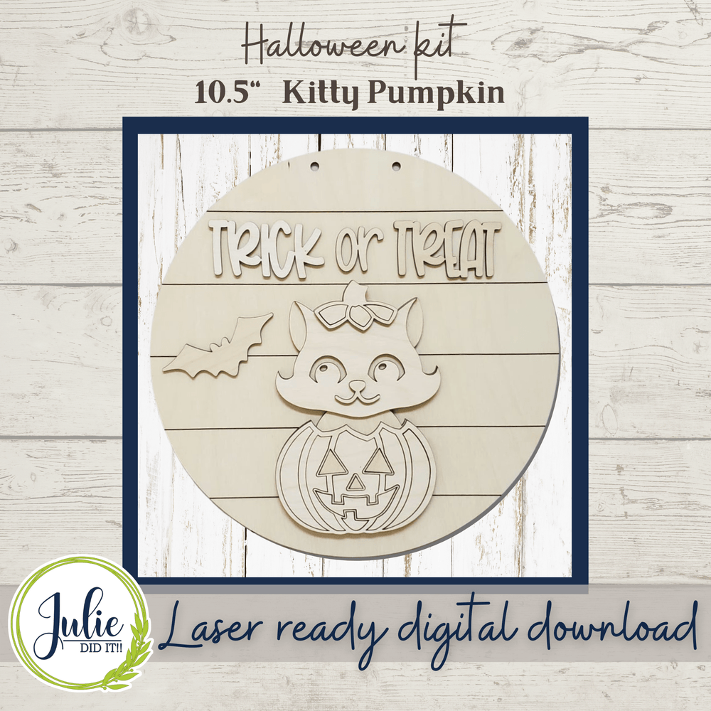 Julie Did It Studios Kitty Pumpkin Sign