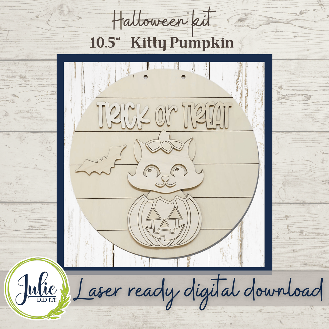 Julie Did It Studios Kitty Pumpkin Sign