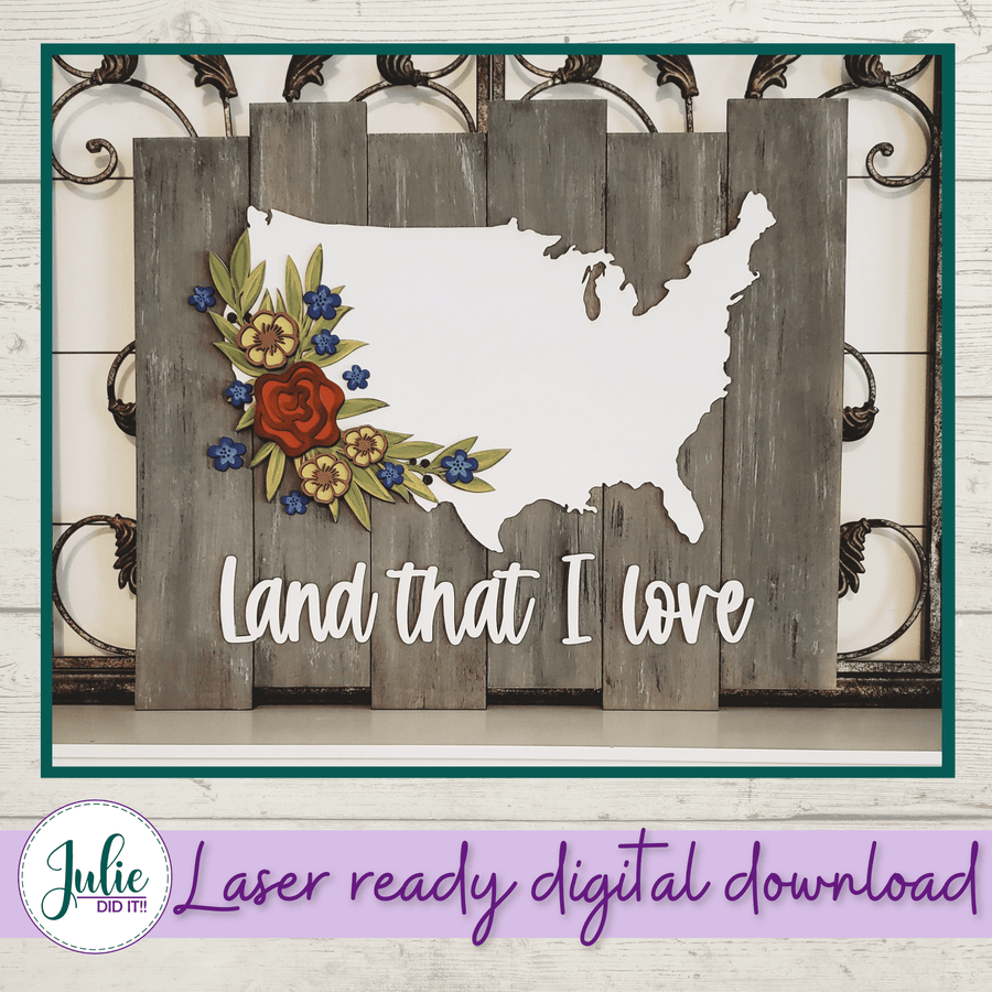 Julie Did It Studios Land that I Love Sign - EXTRA LARGE