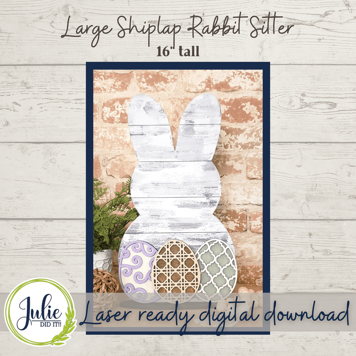 Julie Did It Studios Large Shiplap Rabbit Sitter