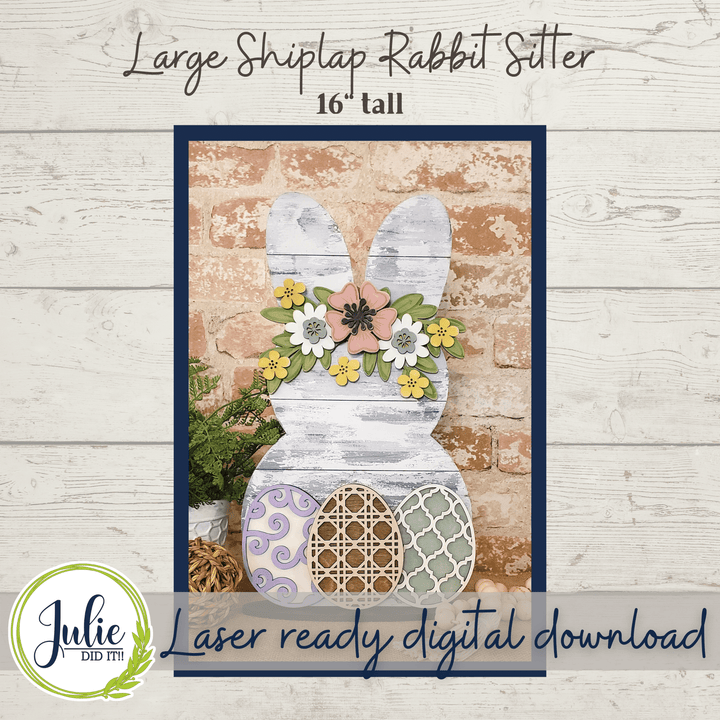 Julie Did It Studios Large Shiplap Rabbit Sitter