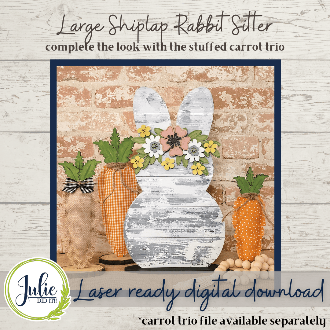 Julie Did It Studios Large Shiplap Rabbit Sitter