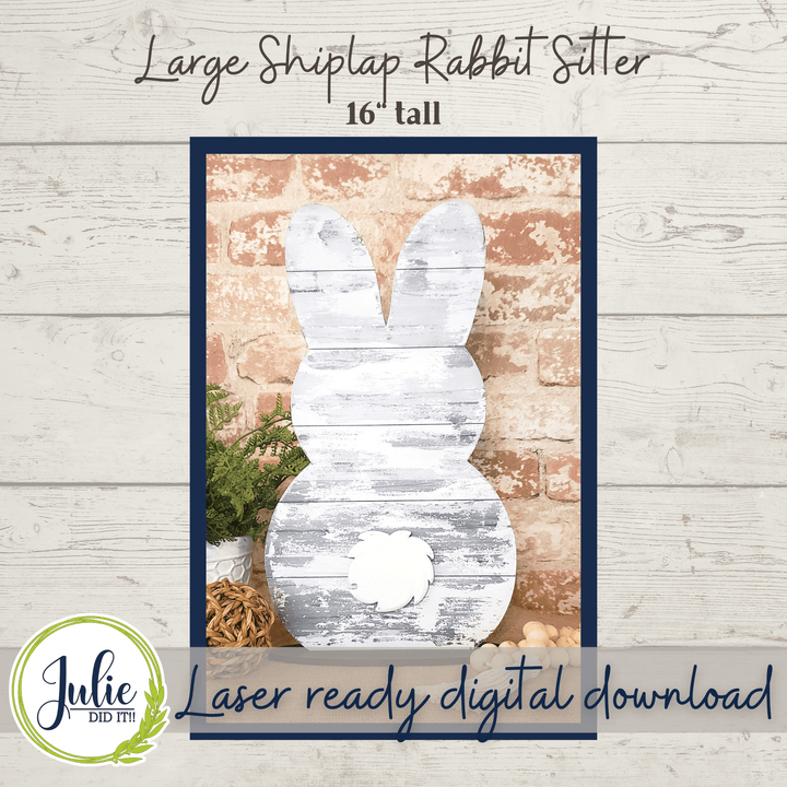 Julie Did It Studios Large Shiplap Rabbit Sitter