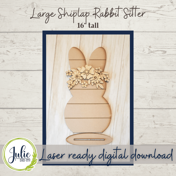 Julie Did It Studios Large Shiplap Rabbit Sitter