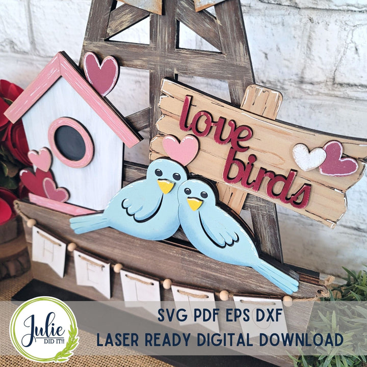 Julie Did It Studios Love Birds Window Box Insert