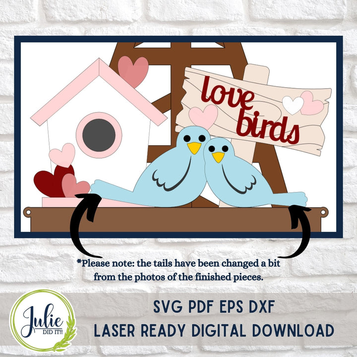 Julie Did It Studios Love Birds Window Box Insert