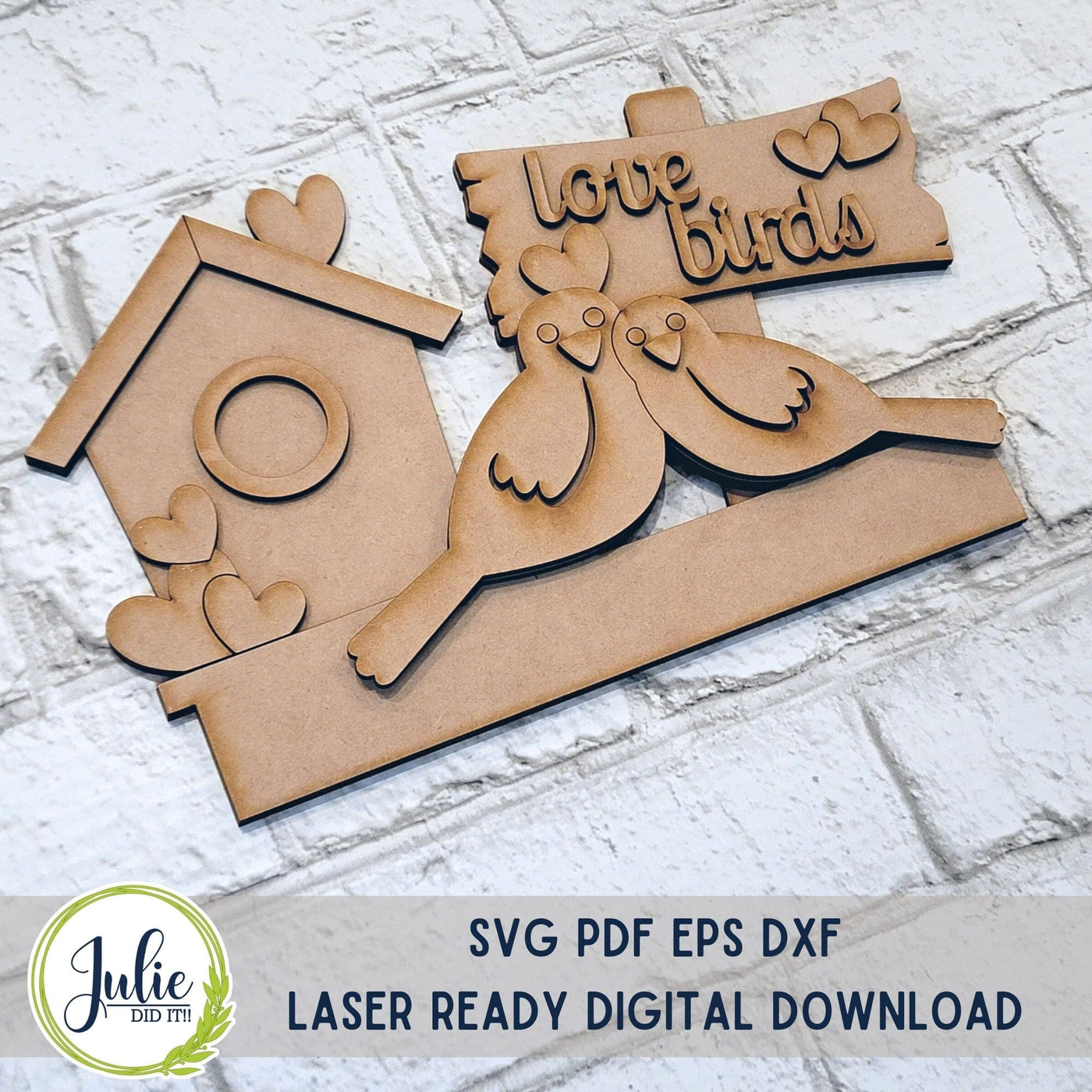 Love Birds Window Box Insert Julie Did It Studios