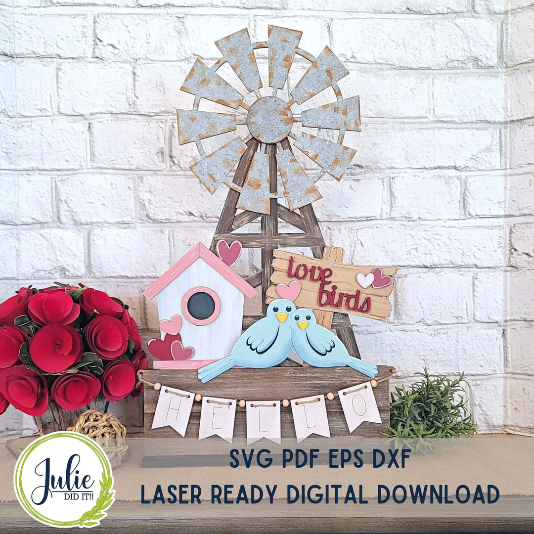 Julie Did It Studios Love Birds Window Box Insert