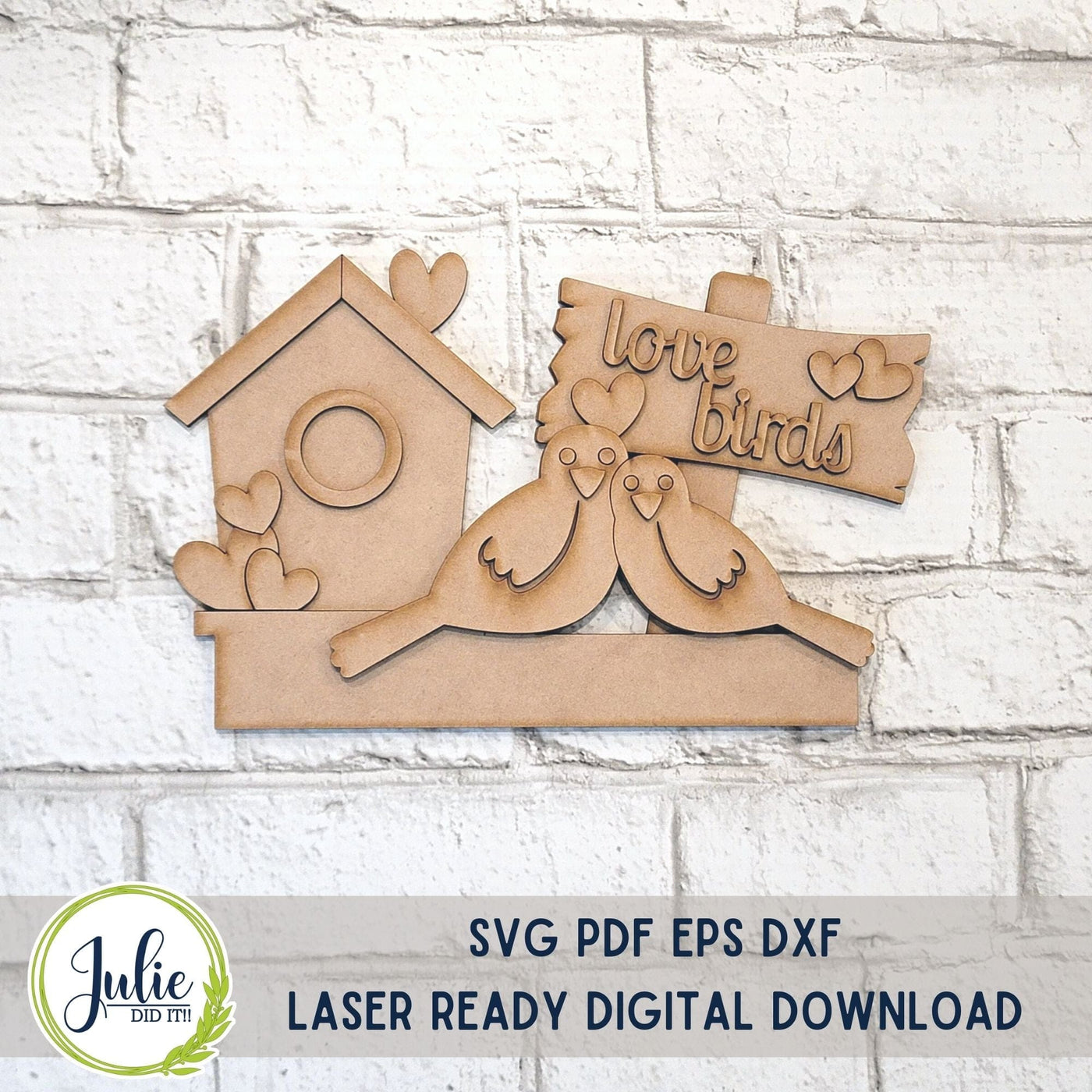 Love Birds Window Box Insert Julie Did It Studios