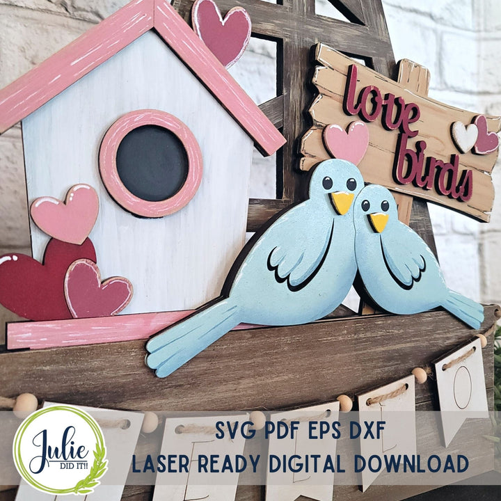 Julie Did It Studios Love Birds Window Box Insert